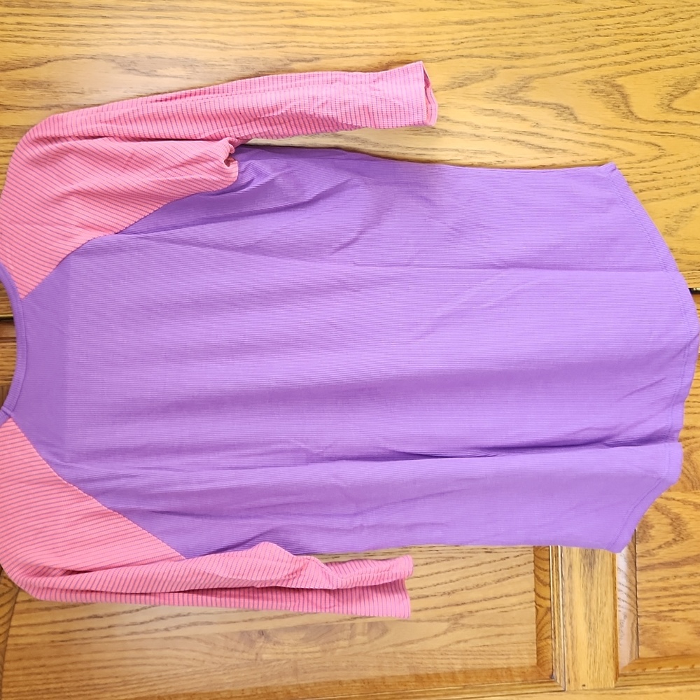 LulaRoe Purple and Pink Raglan Randy - Picture 5 of 5